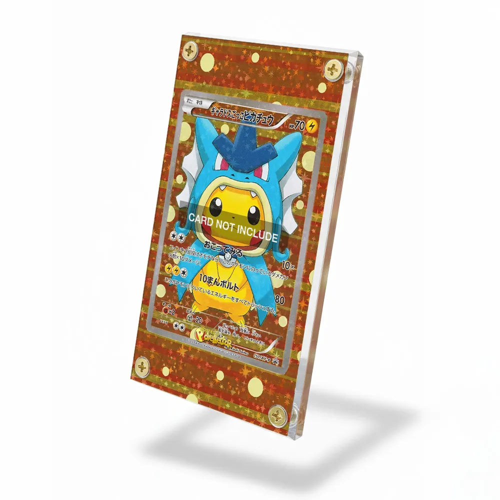 Gyarados Pikachu Poncho 151 XY-P Promo JP Extended Art Display Cases - Screws Case - Side View