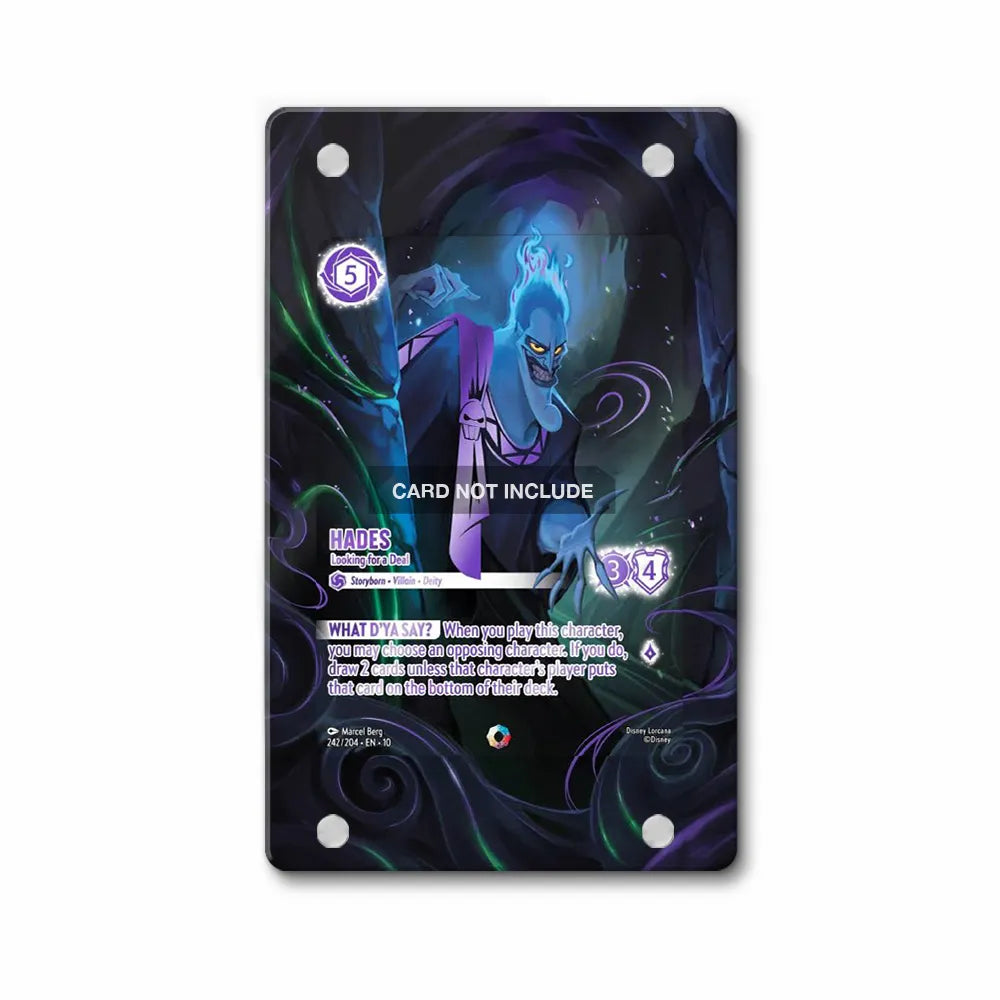 Hades 242-204 Disney Lorcana Pokemon Cards Custom Art Display Cases - Magnetic Case - Front View