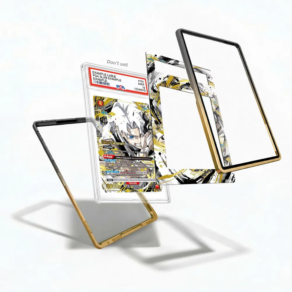 Hakuri Sazanami UE16BT-KGR-1-047 KGR Extended Art Display Cases - PSA Slab Case - Detail View
