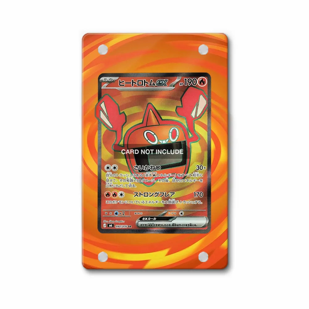 Heat Rotom ex 090-076 SR Storm Emeralda Delta Reign Pokemon Cards Custom Art Display Cases - PSA Slab Case - Front View