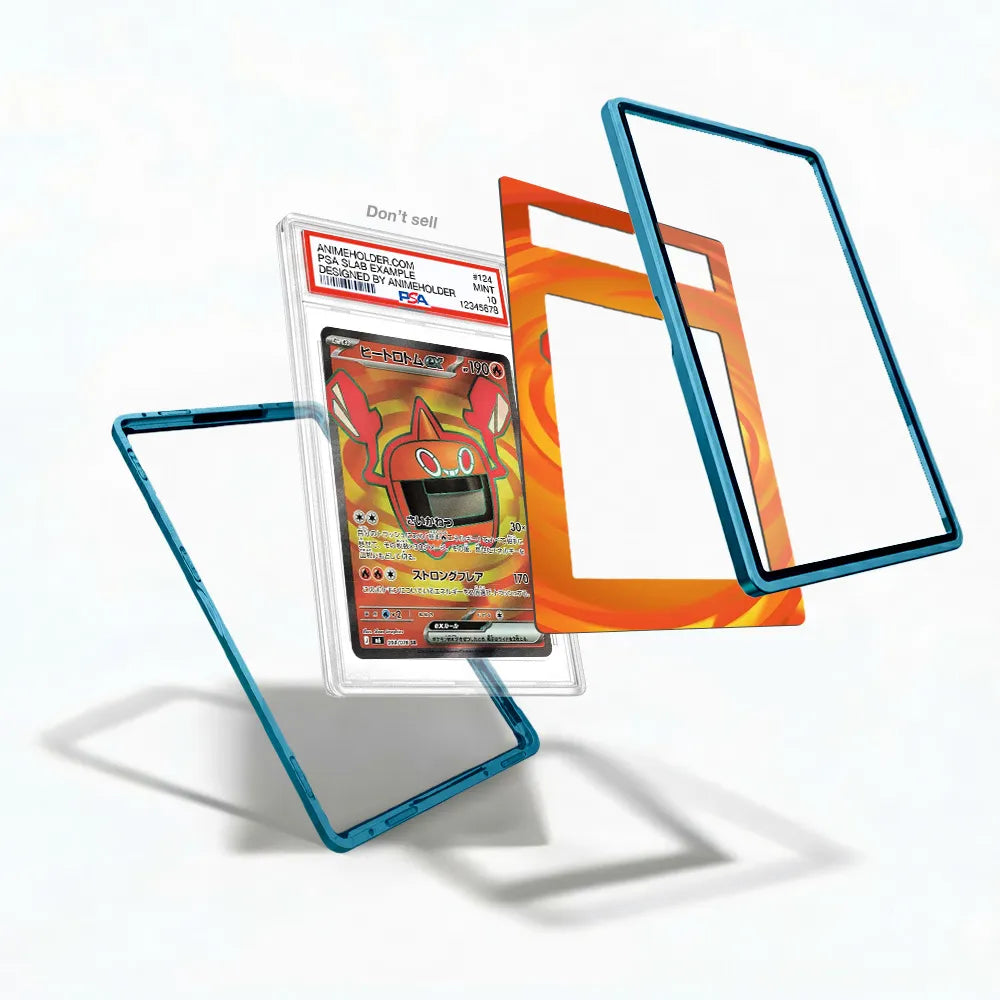 Heat Rotom ex 090-076 SR Storm Emeralda Delta Reign Pokemon Cards Custom Art Display Cases - PSA Slab Case - Detail View