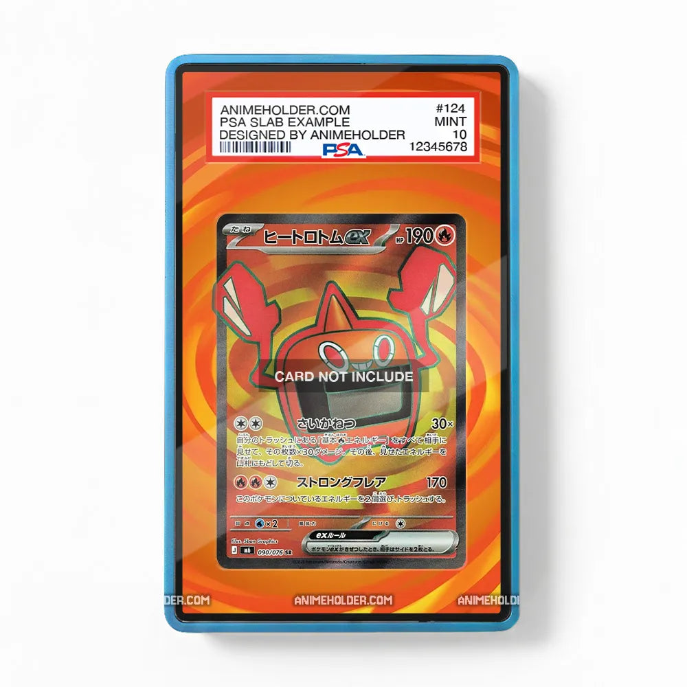 Heat Rotom ex 090-076 SR Storm Emeralda Delta Reign Pokemon Cards Custom Art Display Cases - PSA Slab Case - Front View