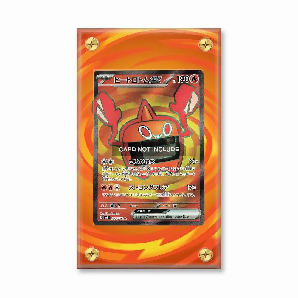 Heat Rotom ex 090-076 SR Storm Emeralda Delta Reign Pokemon Cards Custom Art Display Cases - Screws Case - Front View