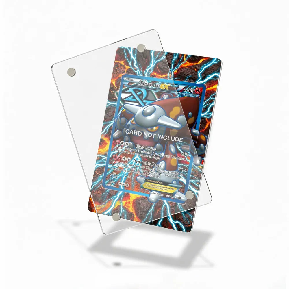Heatran EX 18-108 Plasma Storm Pokemon Cards Custom Art Display Cases - Magnetic Case - Detail View