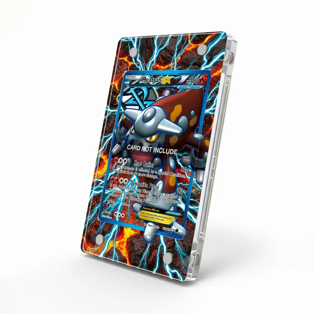 Heatran EX 18-108 Plasma Storm Pokemon Cards Custom Art Display Cases - Magnetic Case - Side View