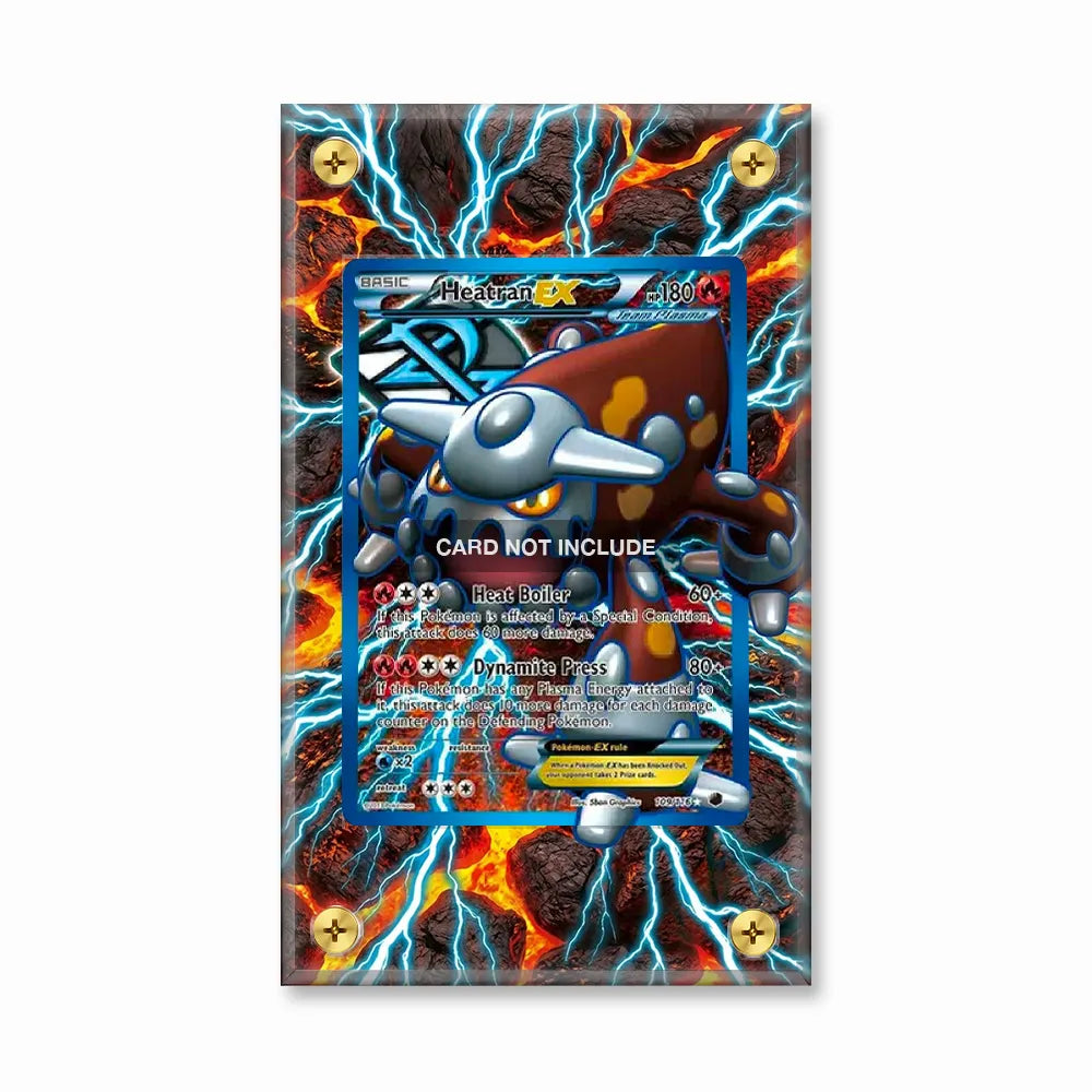 Heatran EX 18-108 Plasma Storm Pokemon Cards Custom Art Display Cases - Screws Case - Front View