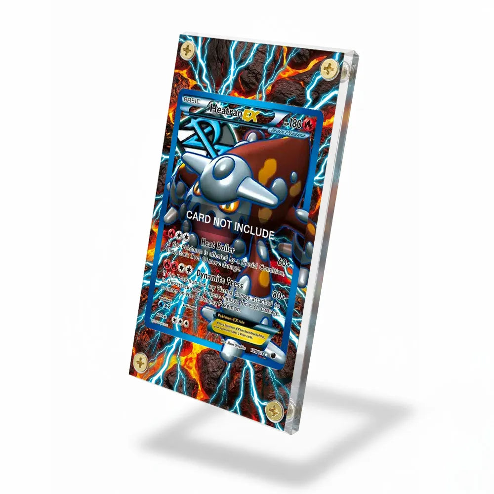 Heatran EX 18-108 Plasma Storm Pokemon Cards Custom Art Display Cases - Screws Case - Side View