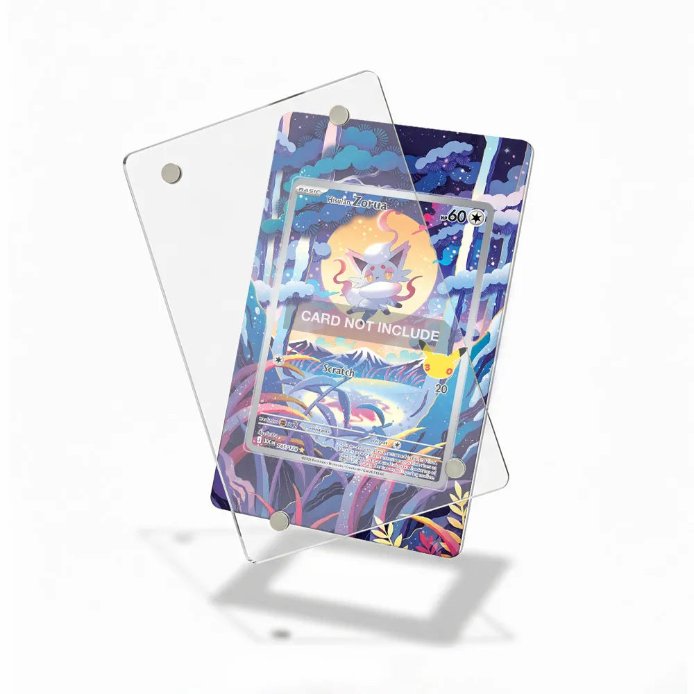 Hisuian Zorua 145-128 Illustration Rare 30th Anniversary Pokemon Cards Custom Art Display Cases - Magnetic Case - Detail View