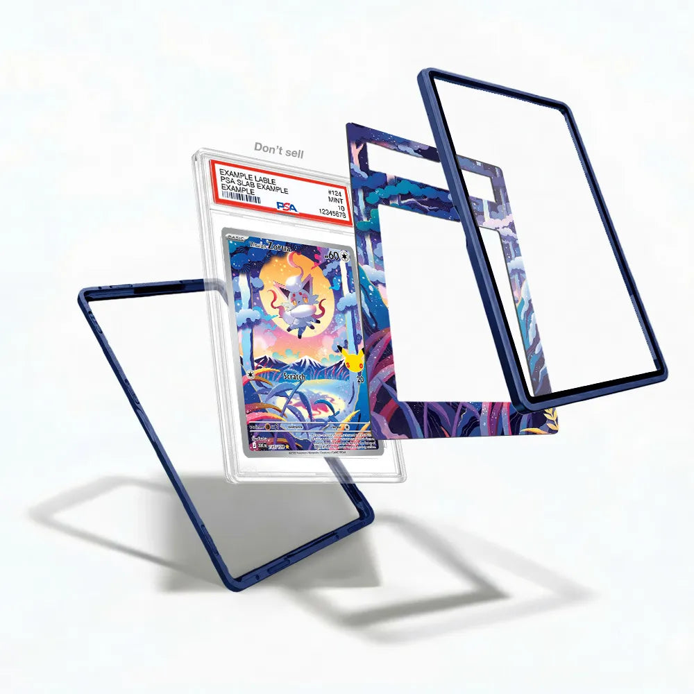 Hisuian Zorua 145-128 Illustration Rare 30th Anniversary Pokemon Cards Custom Art Display Cases - PSA Slab Case - Detail View