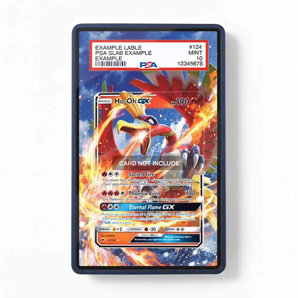 Ho-Oh GX 21 Pokemon Burning Shadows Extended Art Display Cases - PSA Slab Case - Front View