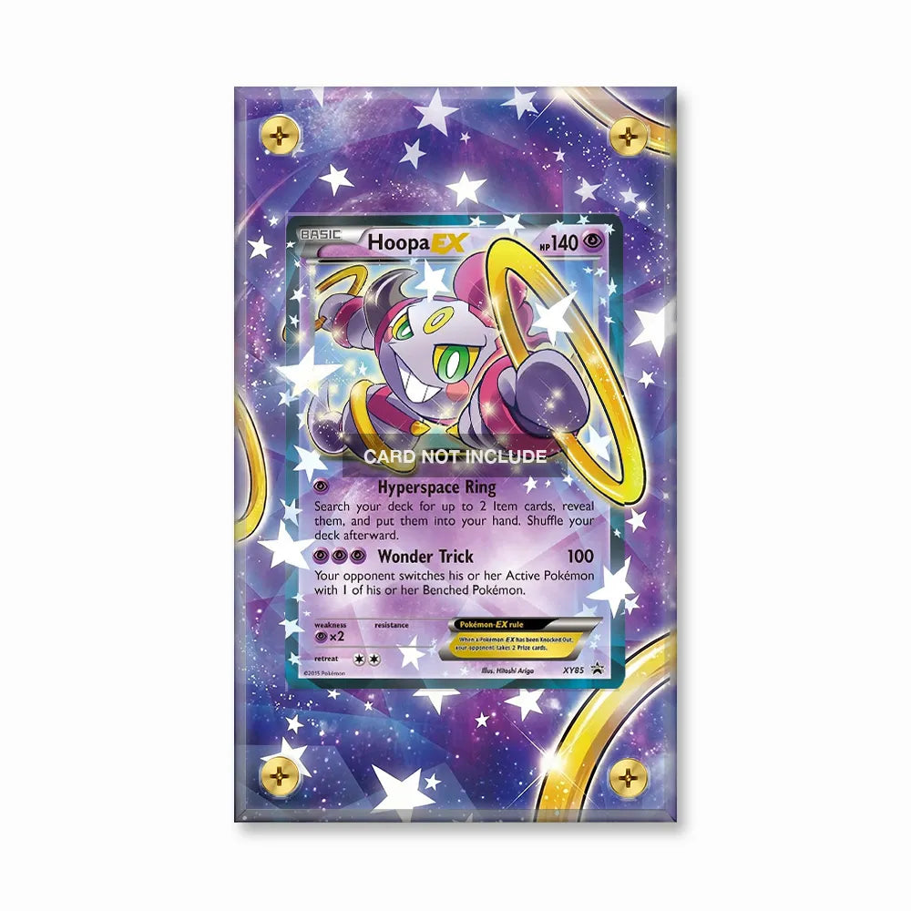 HoopaEX XY85 XY Black Star Promos Pokemon Cards Extended Art Display Cases - Screws Case - Front View