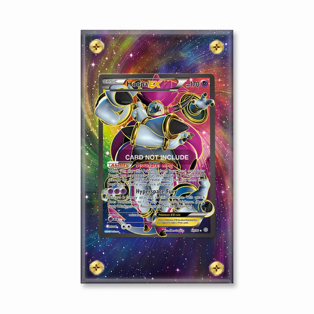 Hoopa EX 89-98 Ancient Origins Pokemon Cards Extended Art Display Cases - Screws Case - Front View