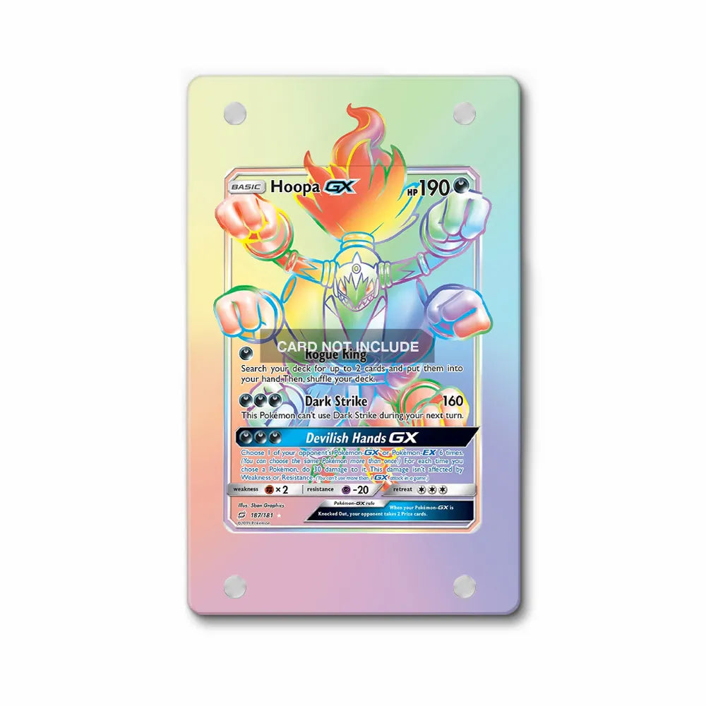 Hoopa GX 187-181 Unified Minds Pokemon Cards Extended Art Display Cases - Magnetic Case - Front View