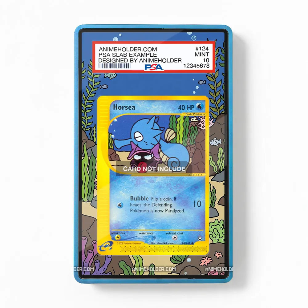 Horsea 84-147 Aquapolis Pokemon Cards Custom Art Display Cases - PSA Slab Case - Front View