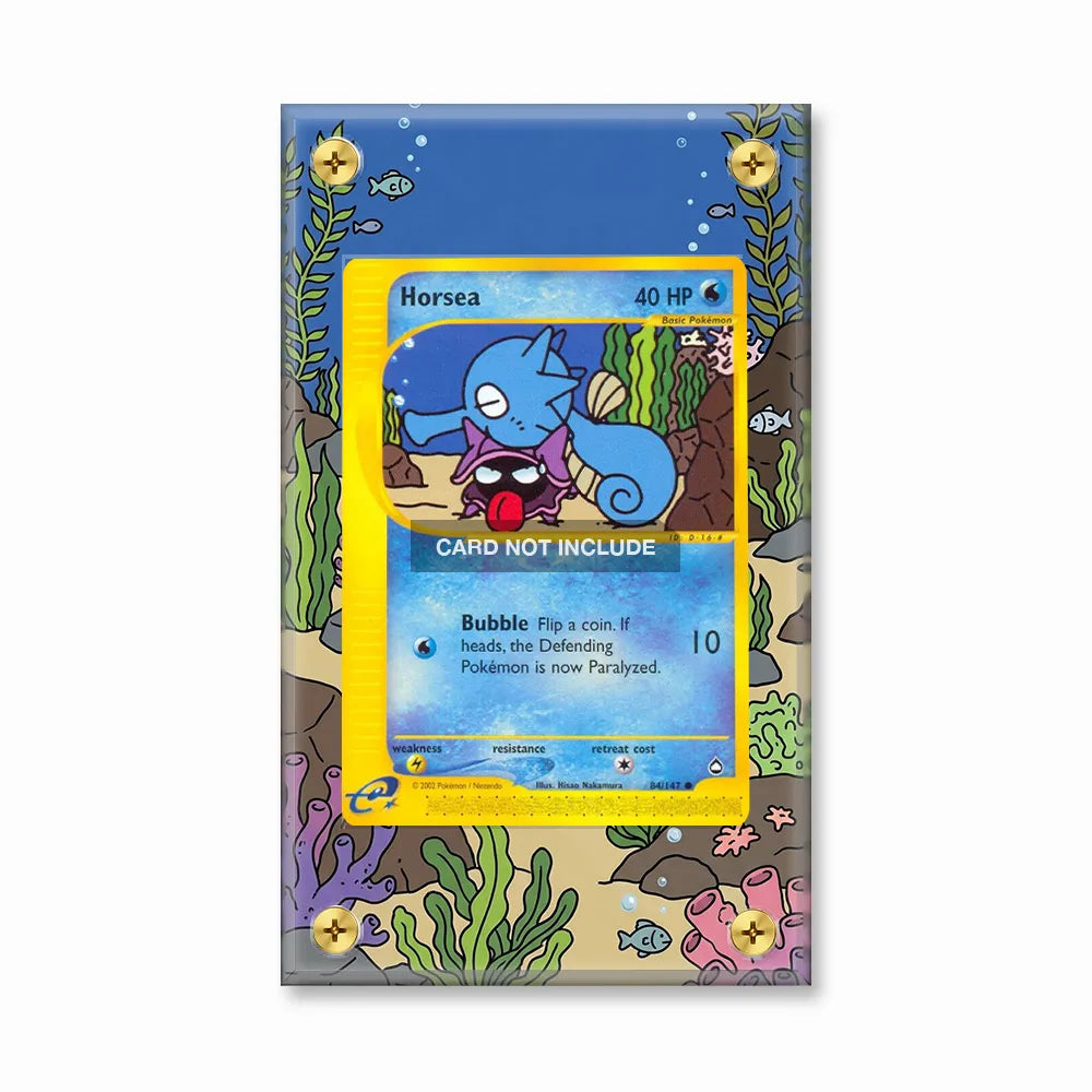 Horsea 84-147 Aquapolis Pokemon Cards Custom Art Display Cases - Screws Case - Front View