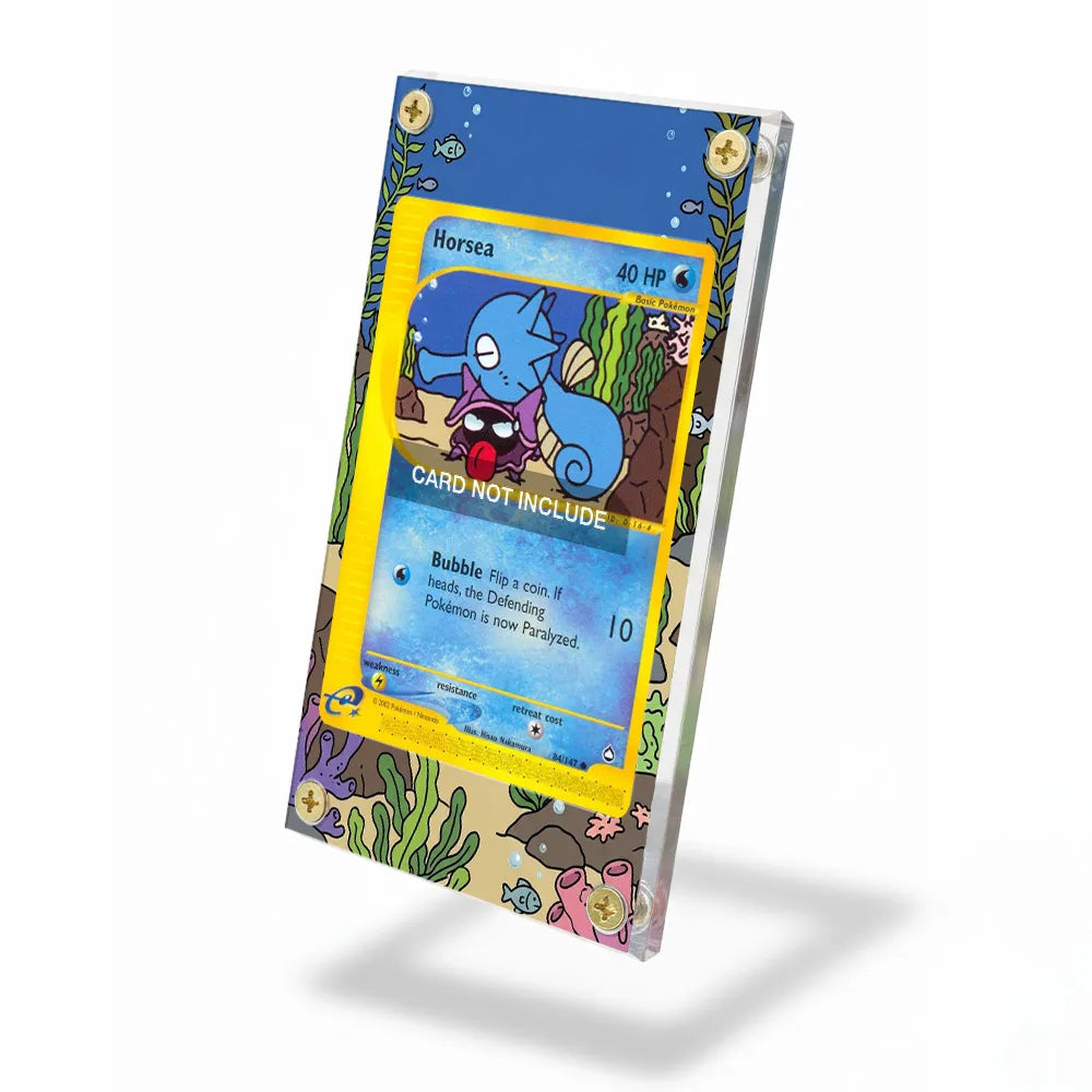 Horsea 84-147 Aquapolis Pokemon Cards Custom Art Display Cases - Screws Case - Side View