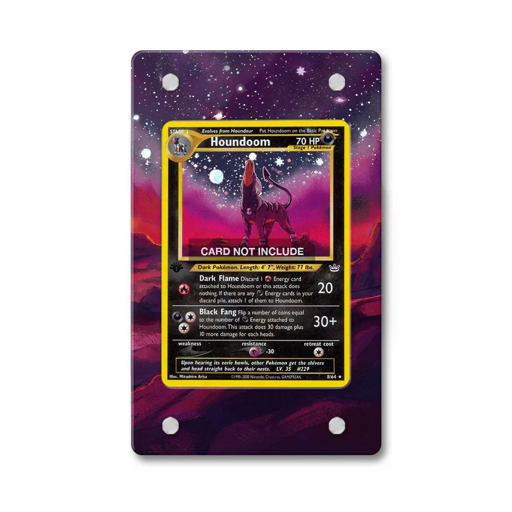 Houndoom 8-64 Holo Neo Revelation Extended Art Display Cases - PSA Slab Case - Front View