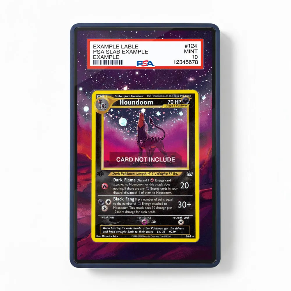 Houndoom 8-64 Holo Neo Revelation Extended Art Display Cases - PSA Slab Case - Front View