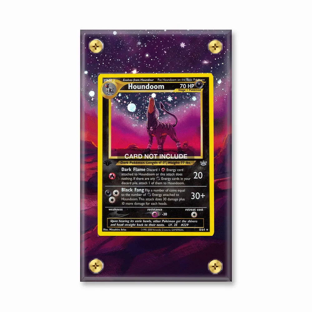 Houndoom 8-64 Holo Neo Revelation Extended Art Display Cases - Screws Case - Front View