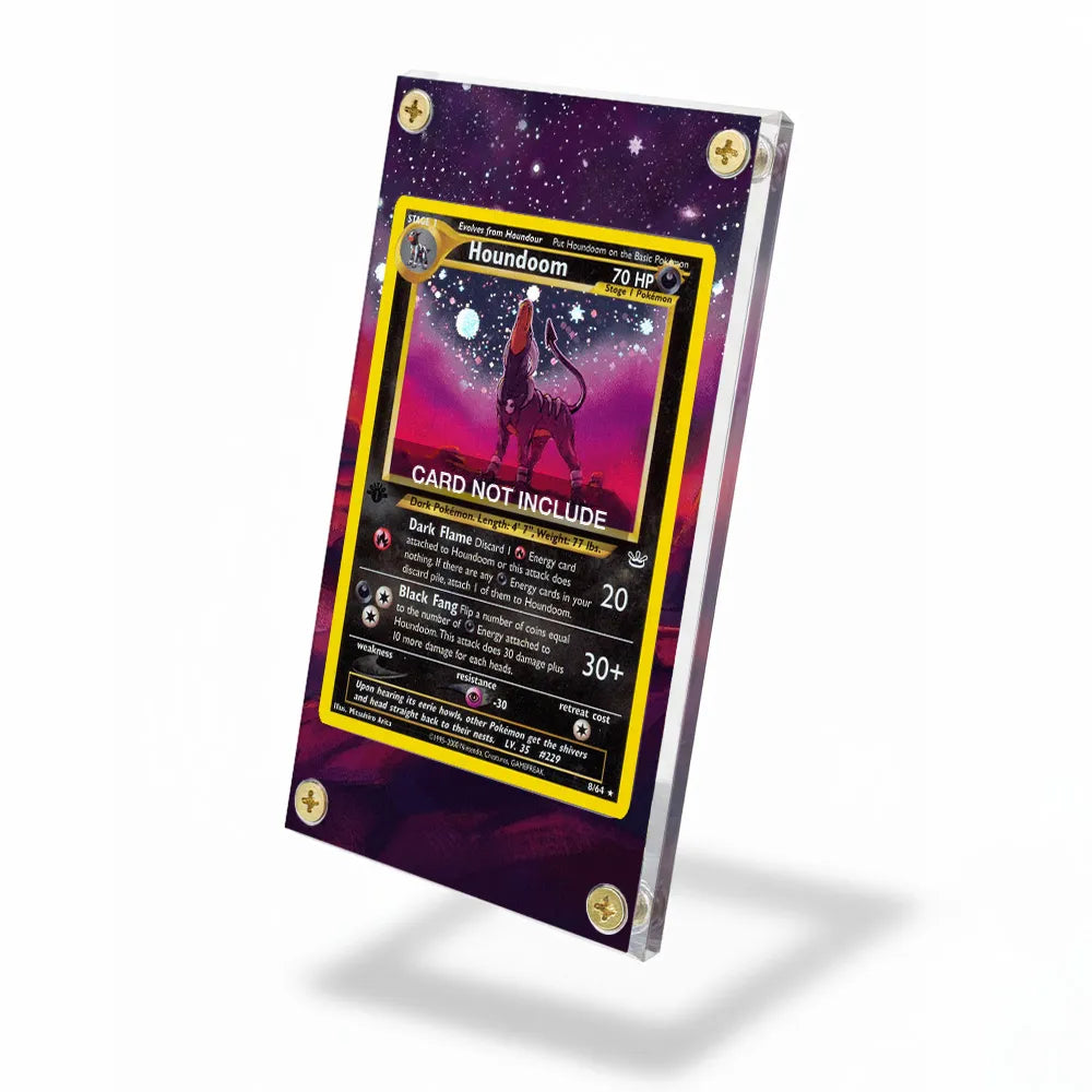 Houndoom 8-64 Holo Neo Revelation Extended Art Display Cases - Screws Case - Side View