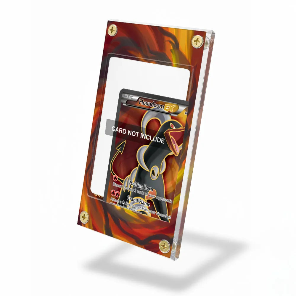 Houndoom EX 153-162 BREAKthrough Secret Rare Extended Art Display Cases - Screws Case - Side View