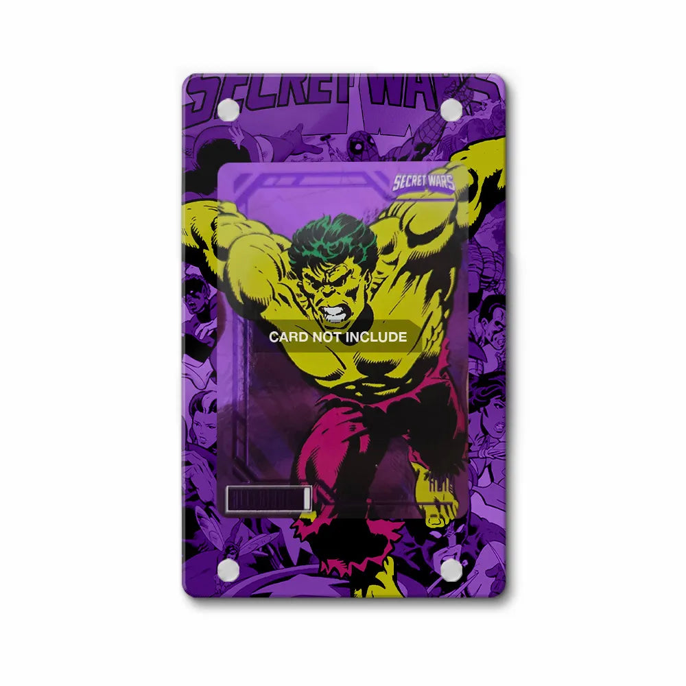 Hulk Secret Wars Purple Parallel Pokemon Cards Extended Art Display Cases - Magnetic Case - Front View