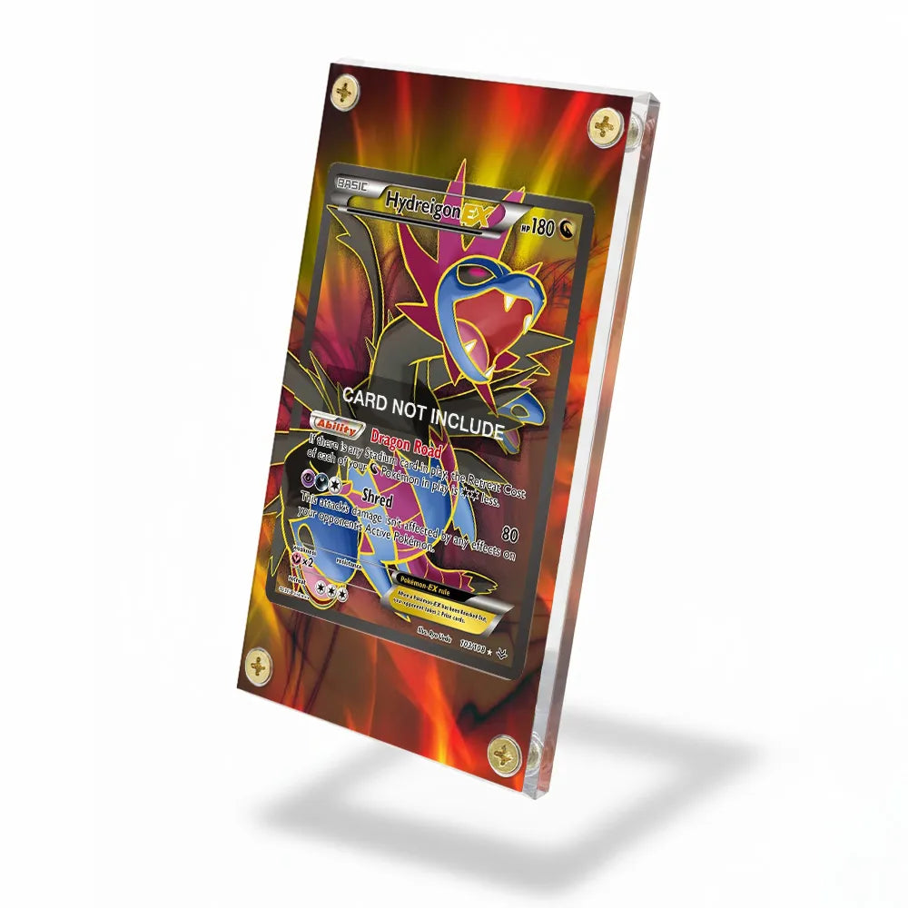 Hydreigon EX 103-108 Ultra Rare Roaring Skies Pokemon Cards Custom Art Display Cases - Screws Case - Side View