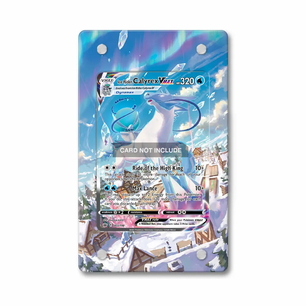 Ice Rider Calyrex VMAX 203-198 SIR SAR Chilling Reign Extended Art Display Cases - PSA Slab Case - Front View