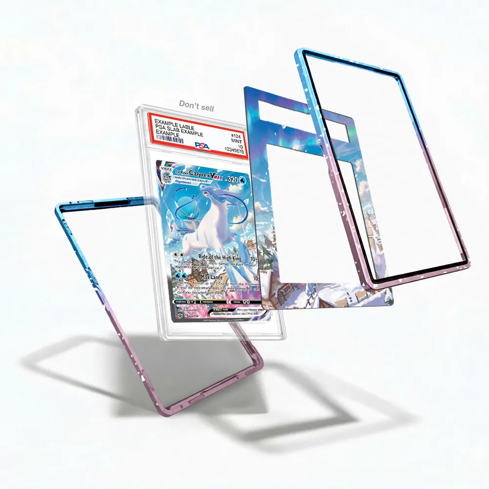 Ice Rider Calyrex VMAX 203-198 SIR SAR Chilling Reign Extended Art Display Cases - PSA Slab Case - Detail View