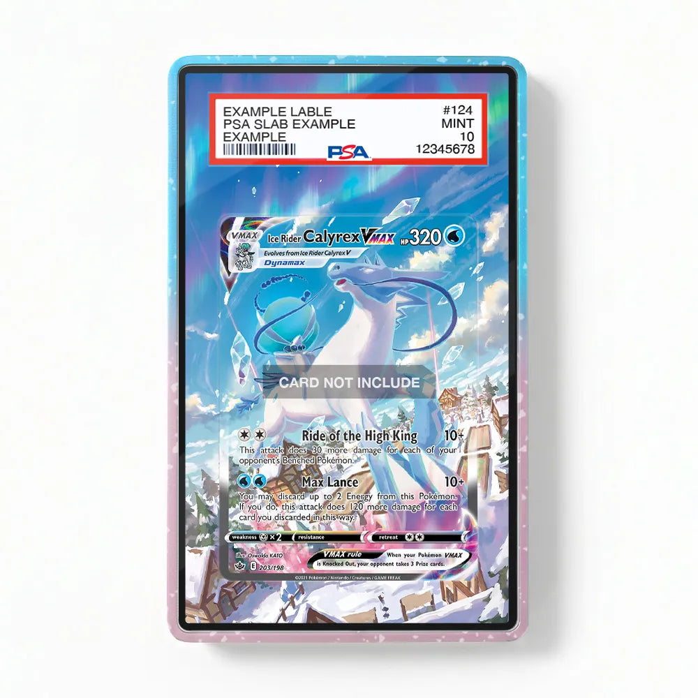 Ice Rider Calyrex VMAX 203-198 SIR SAR Chilling Reign Extended Art Display Cases - PSA Slab Case - Front View