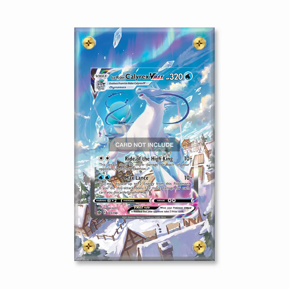 Ice Rider Calyrex VMAX 203-198 SIR SAR Chilling Reign Extended Art Display Cases - Screws Case - Front View