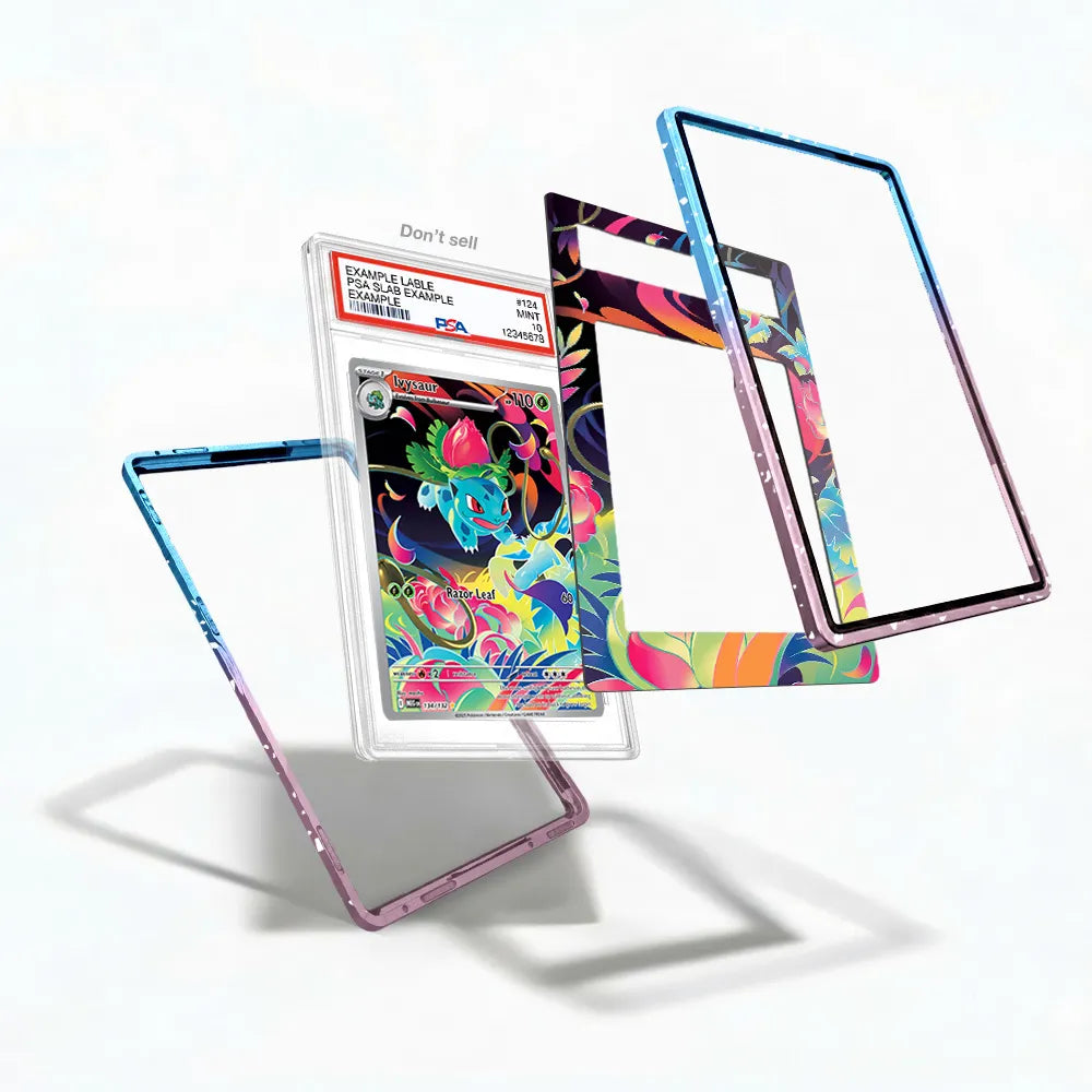 Ivysaur 134-132 IR AR Mega Pokemon Base Set Extended Art Display Cases - PSA Slab Case - Detail View