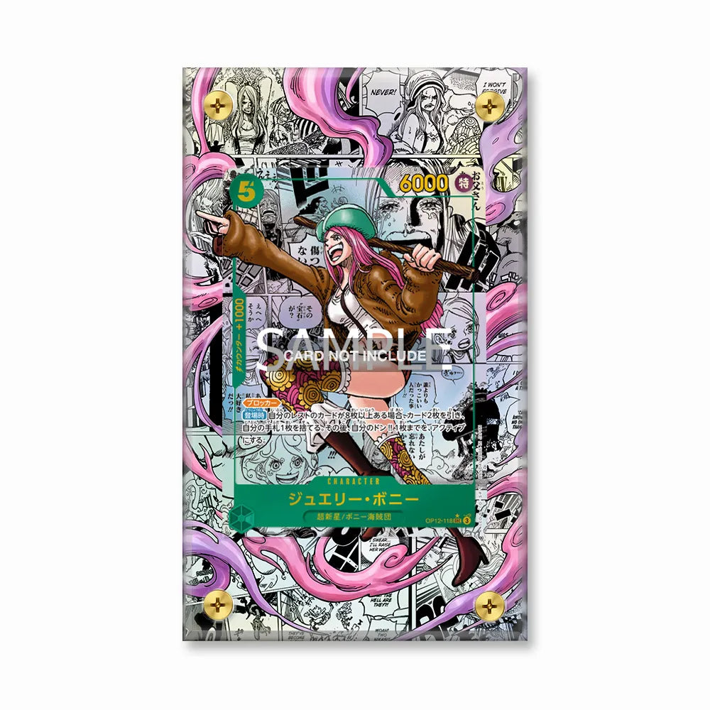 Jewelry Bonney 118 Manga Alternate Art Pokemon Cards Custom Art Display Cases - Screws Case - Front View