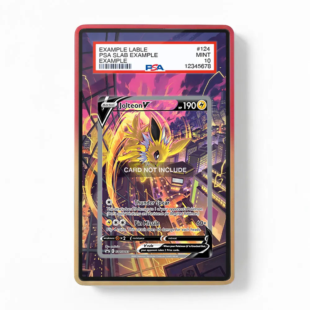 Jolteon V SWSH 183 Promo Extended Art Display Cases - PSA Slab Case - Front View