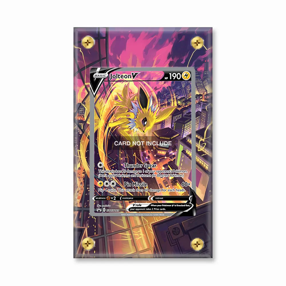 Jolteon V SWSH 183 Promo Extended Art Display Cases - Screws Case - Front View