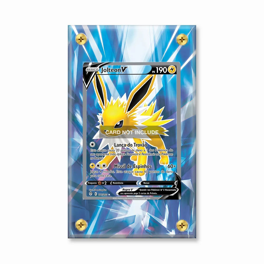 Jolteon V Secret Rare SR Evolving Skies Extended Art Display Cases - Screws Case - Front View