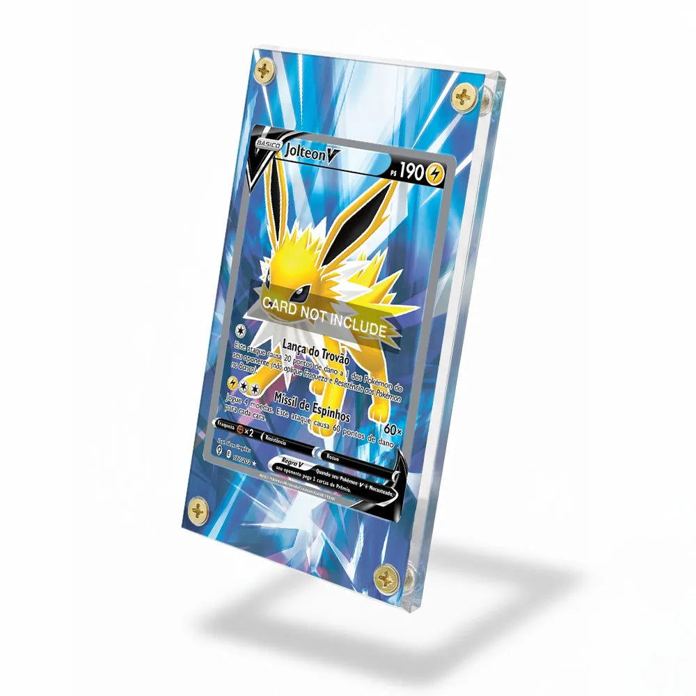 Jolteon V Secret Rare SR Evolving Skies Extended Art Display Cases - Screws Case - Side View