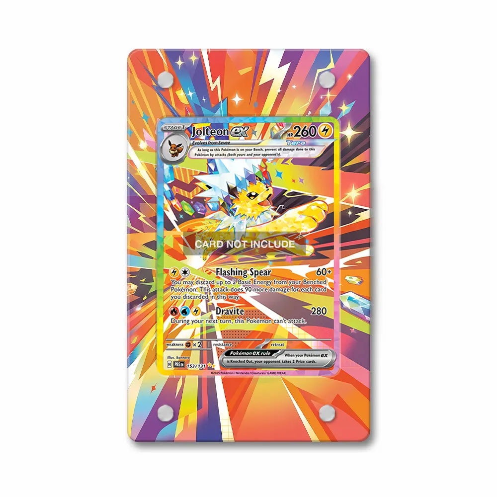 Jolteon ex 153-131 SAR SIR Prismatic Evolutions Extended Art Display Cases - Magnetic Case - Front View