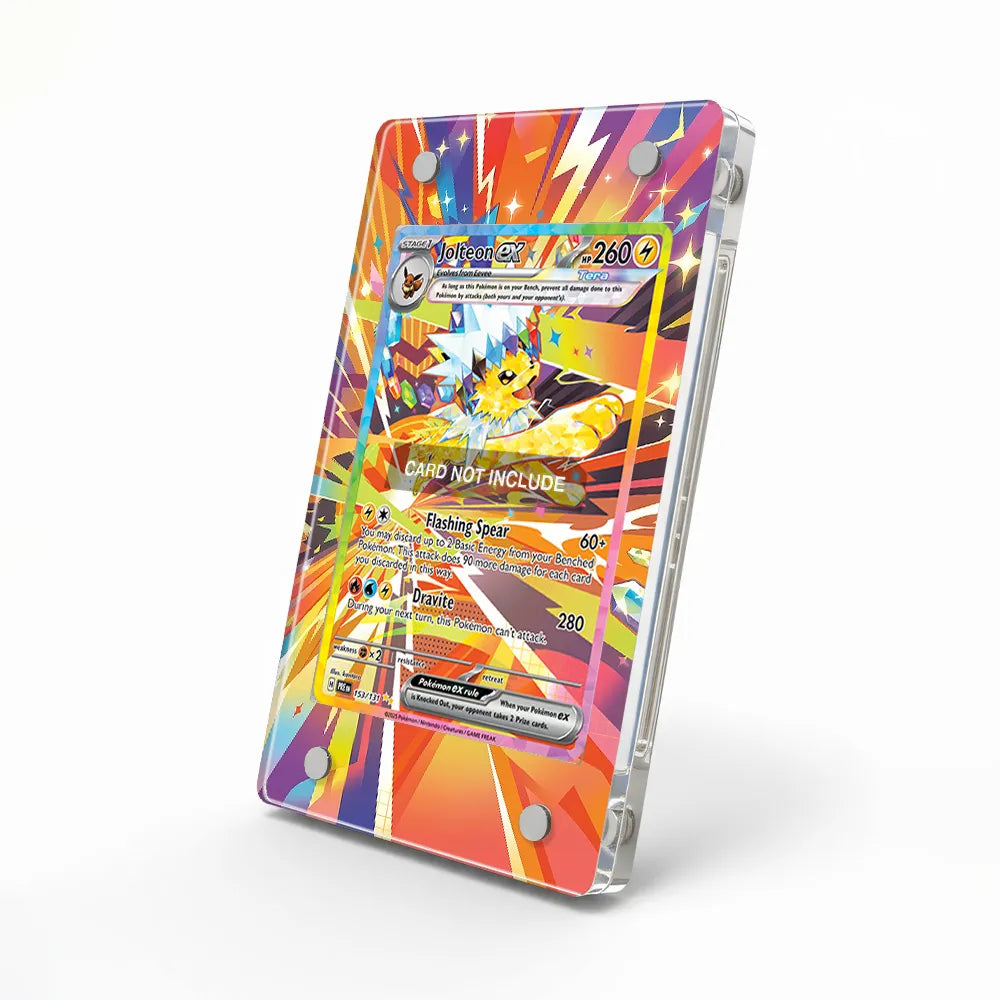 Jolteon ex 153-131 SAR SIR Prismatic Evolutions Extended Art Display Cases - Magnetic Case - Side View