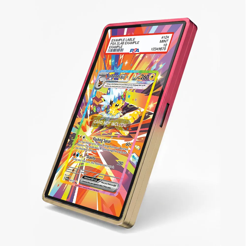 Jolteon ex 153-131 SAR SIR Prismatic Evolutions Extended Art Display Cases - PSA Slab Case - Side View