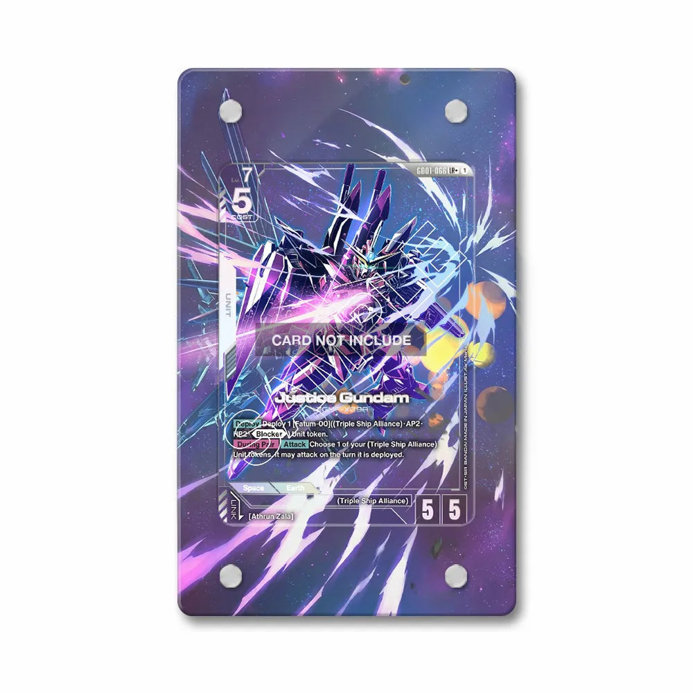 Justice Gundam G001-066 Gundam Build Divers Extended Art Display Cases - Magnetic Case - Front View