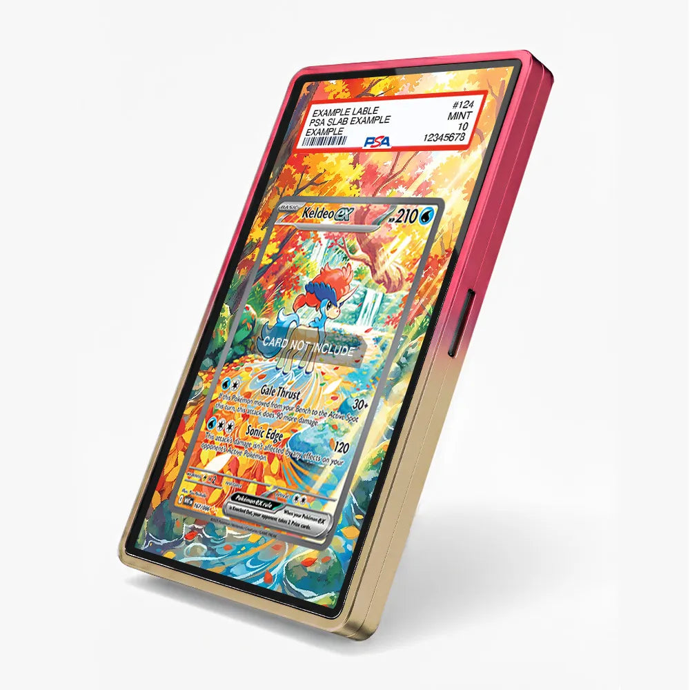 Keldeo ex 167-086 SIR SAR White Flare Extended Art Display Cases - PSA Slab Case - Side View