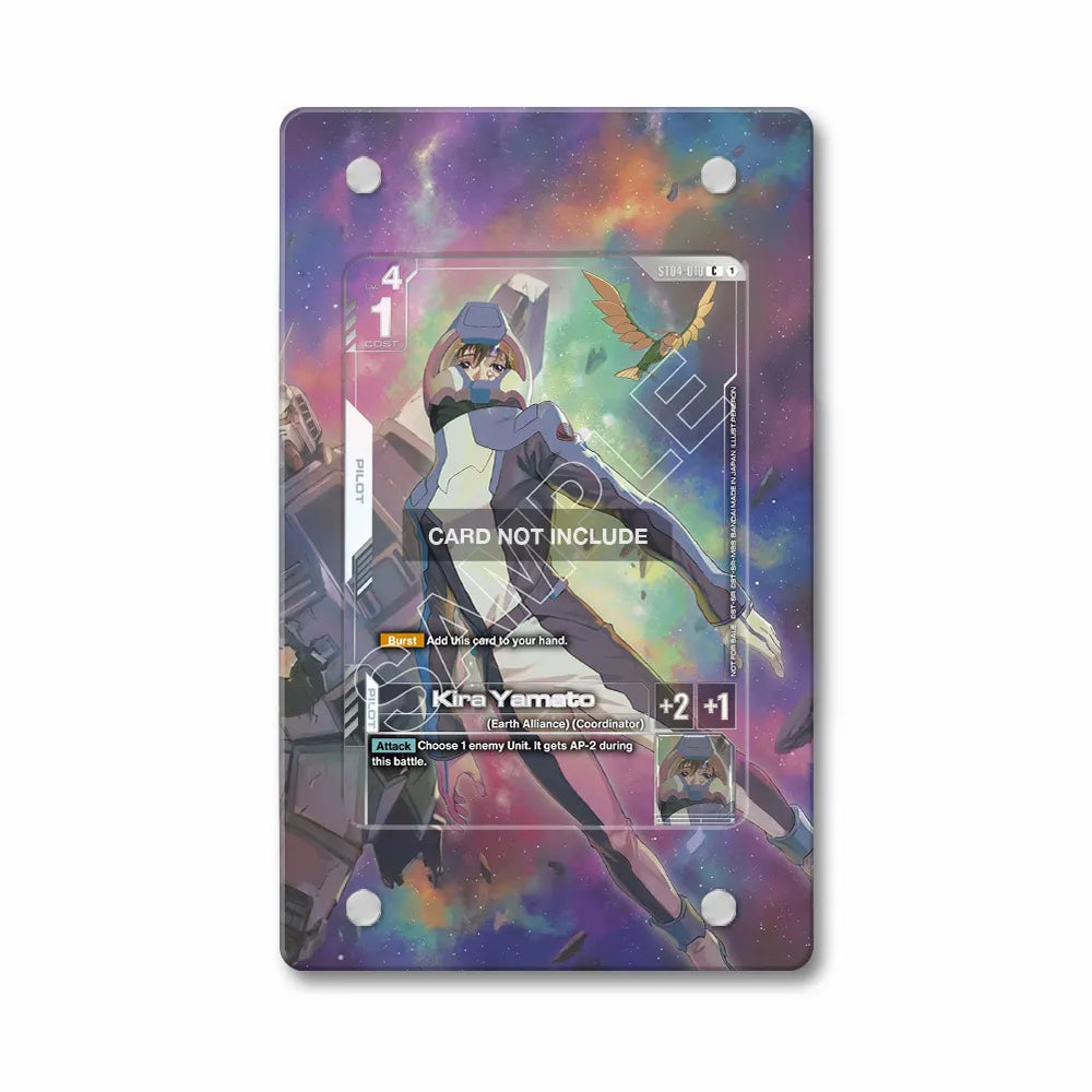 Kira Yamato ST04-010 STR Pokemon Cards Custom Art Display Cases - Magnetic Case - Front View