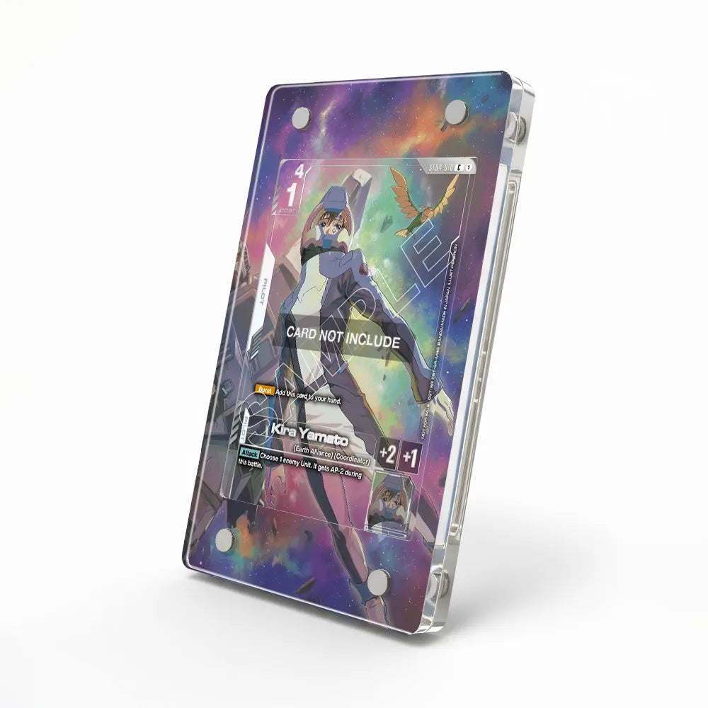 Kira Yamato ST04-010 STR Pokemon Cards Custom Art Display Cases - Magnetic Case - Side View