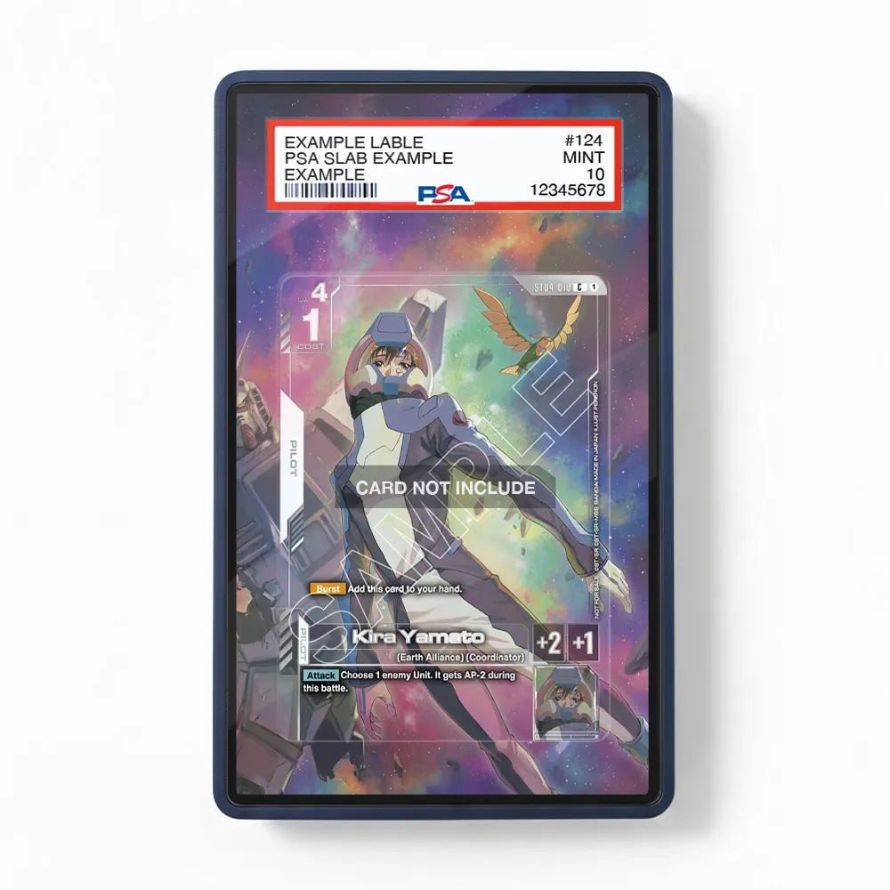 Kira Yamato ST04-010 STR Pokemon Cards Custom Art Display Cases - PSA Slab Case - Front View