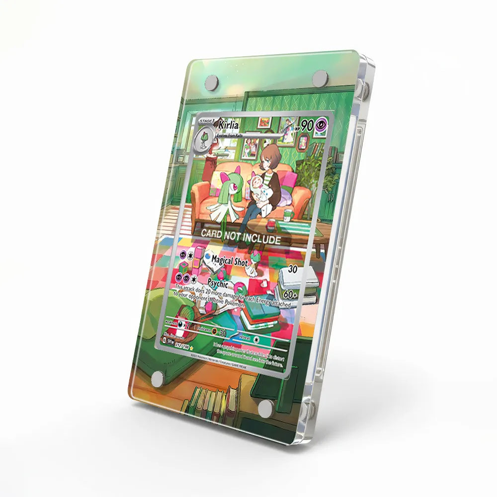 Kirlia 212-198 IR AR Scarlet Violet Base Set Extended Art Display Cases - Magnetic Case - Side View