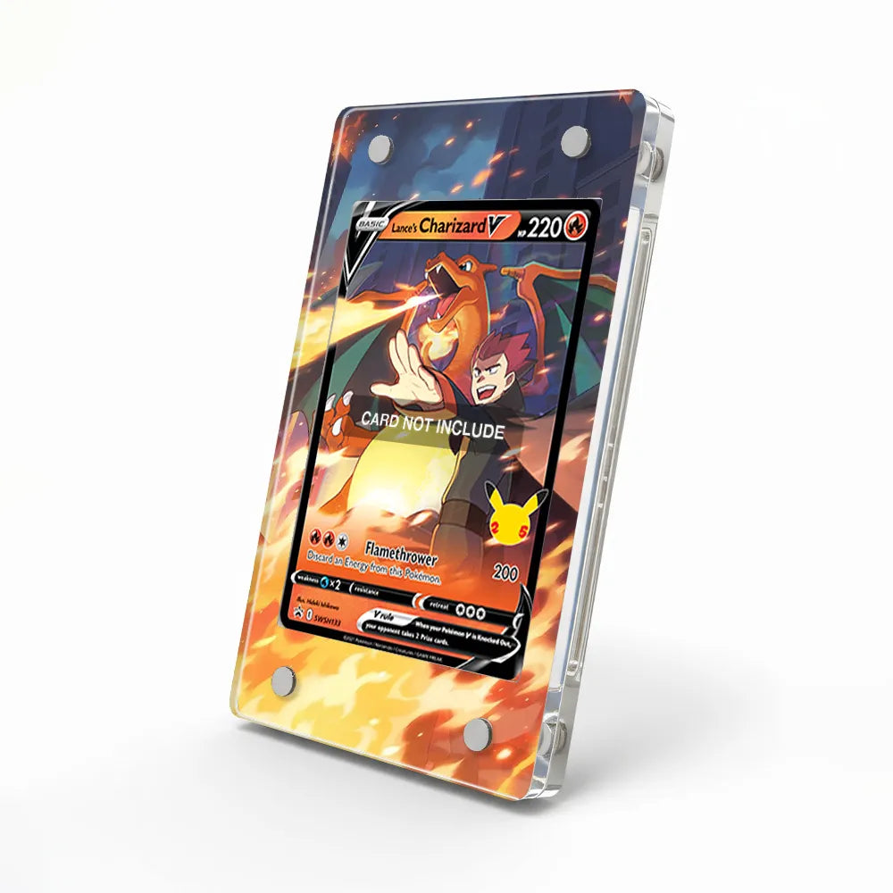 Lance's Charizard V SWSH133 Sword & Shield Promo Extended Art Display Cases - Magnetic Case - Side View