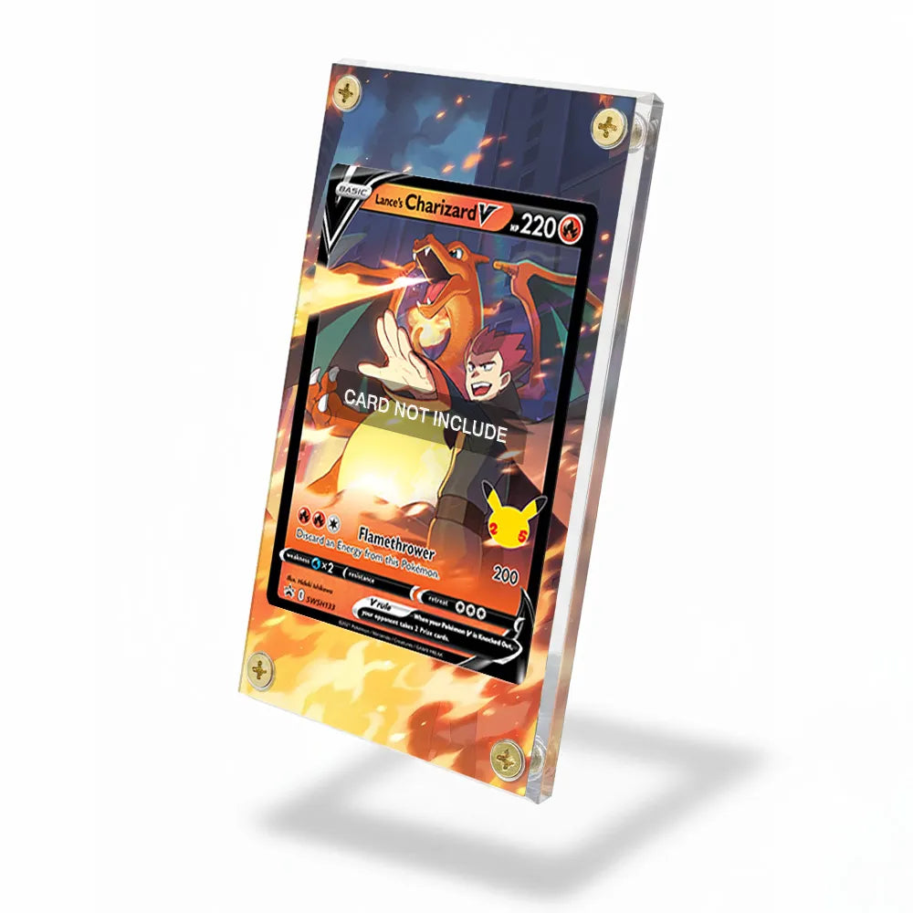 Lance's Charizard V SWSH133 Sword & Shield Promo Extended Art Display Cases - Screws Case - Side View