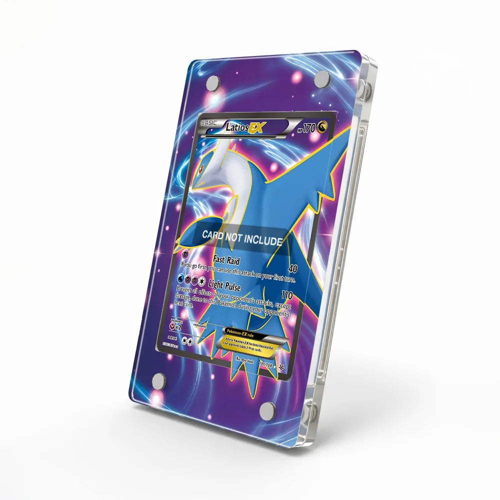 Latios EX 101-108 Ultra Rare Roaring Skies Pokemon Cards Custom Art Display Cases - Magnetic Case - Side View