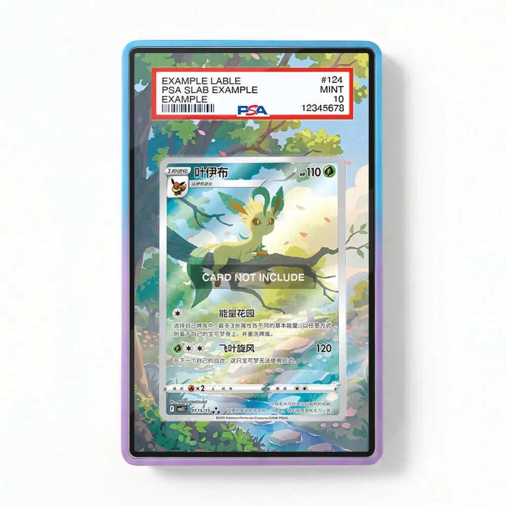 Leafeon 0715-15 Gem Pack 2 Chinese Exclusive Extended Art Display Cases - PSA Slab Case - Front View